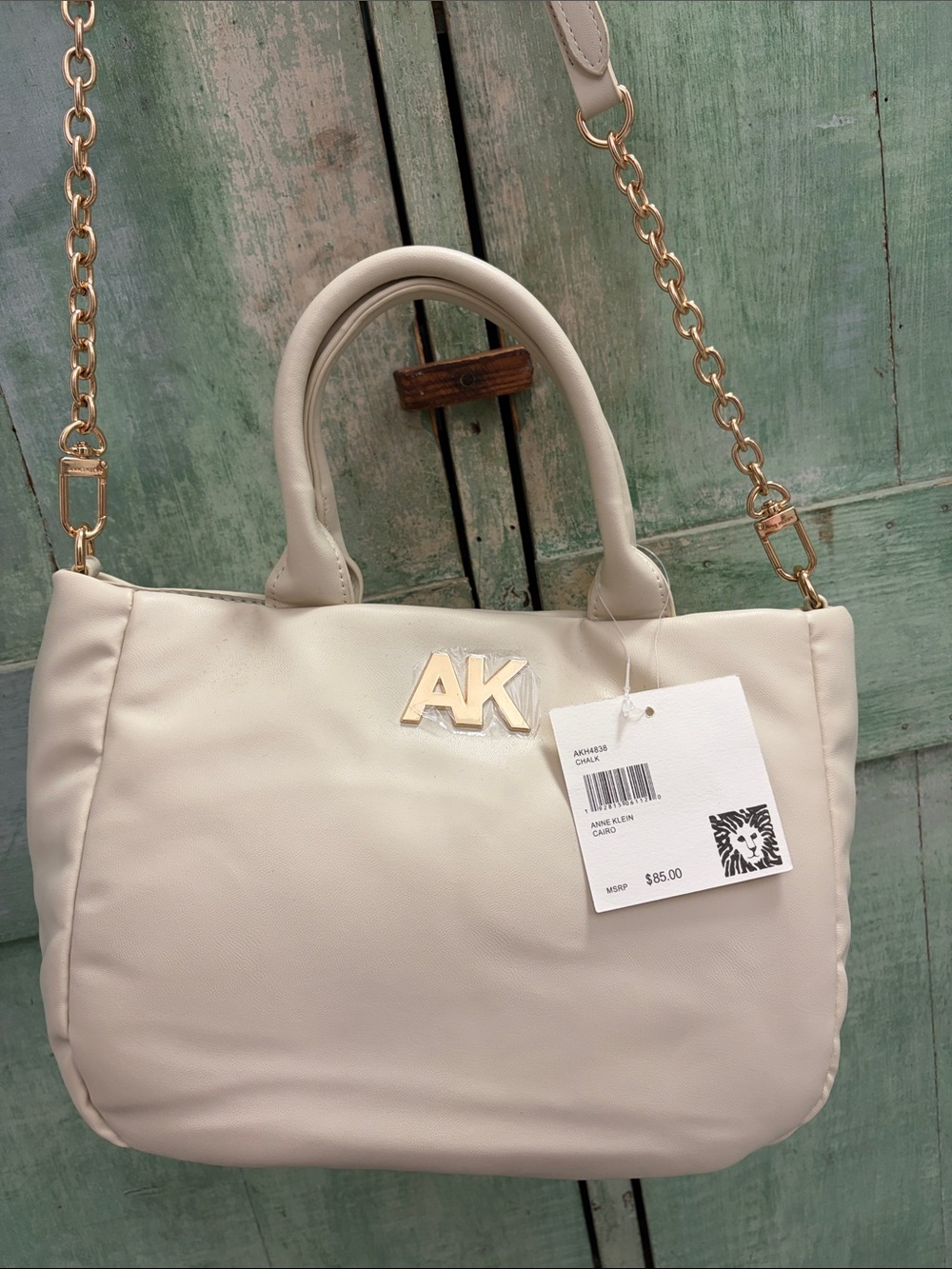 💫NEW💫Anne Klein Cream Tote Bag with Gold Chain Strap